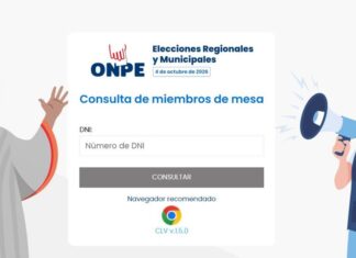 Consulta si eres miembro de mesa en las Elecciones Regionales y Municipales 2026 en la plataforma oficial de la ONPE