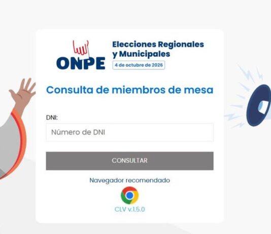 Consulta si eres miembro de mesa en las Elecciones Regionales y Municipales 2026 en la plataforma oficial de la ONPE