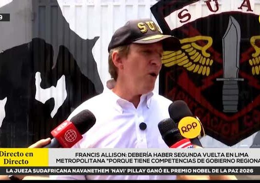 Francis Allison propone segunda vuelta en Lima Metropolitana por competencias de gobierno regional